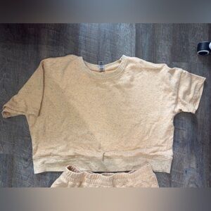 Mono B Speckled Cream Crop Top